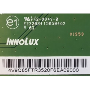 T-CON PARA TV LG / NUMERO DE PARTE 4V9Q65FTR / E222034 / 15050402 / PANEL NC500DUN-VXBP3 / MODELO 50LF6100-UA / 50LF6100-UA.BUSJLOR